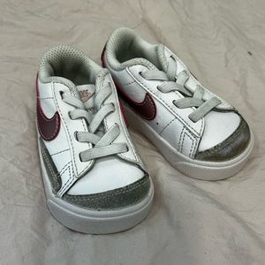 Nike Blazer Low 77 TD Toddler Sneakers Size 4C White Pink Glaze